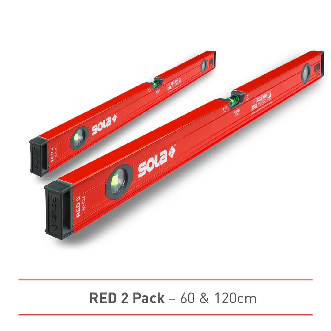 Sola Red Spirit Level  2 PK- 60cm &amp; 120cm